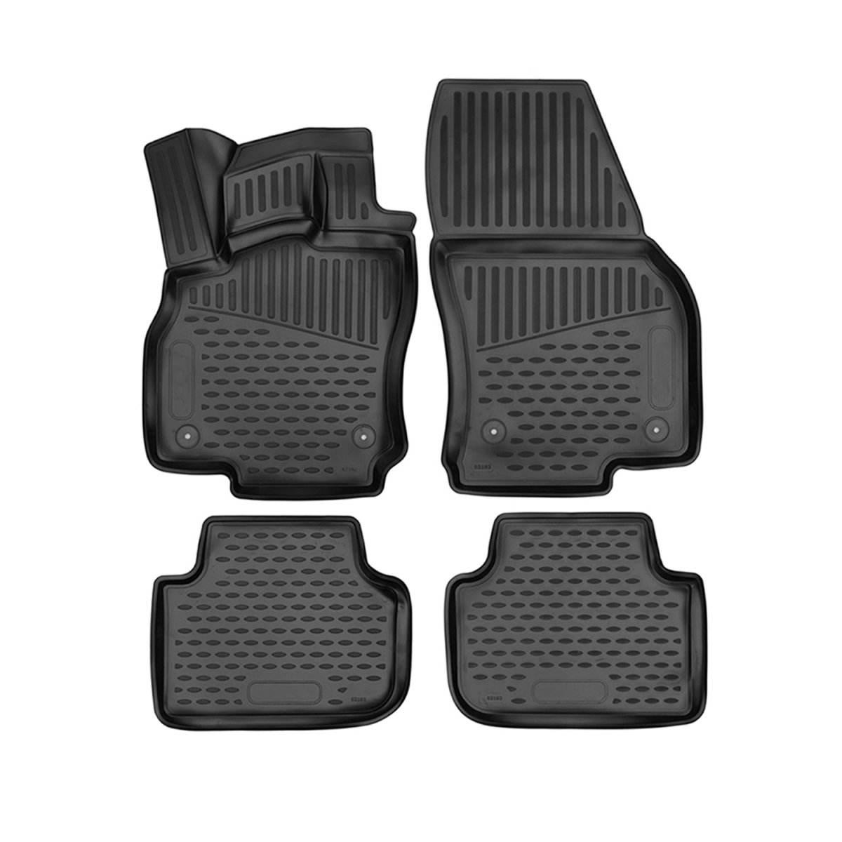 Audi Q3 Floor Mats - Omac - Rubber TPE - Black - '19-'25